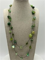 Dabby Reid Vintage Green Art Glass Necklace