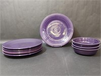 Homer Laughlin Fiesta Ware Plum Plates Bowls