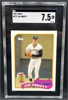 1989 Topps Jim Abbott #1 Draft Pick SGC 7.5