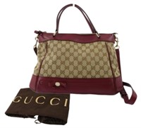 Gucci Monogram Purple Trim 2WAY Handbag