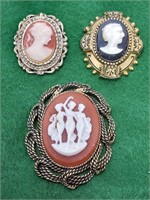 Vintage Cameo Brooch Collection