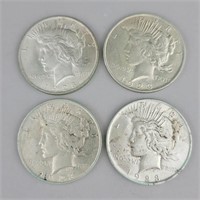 4 1923 90% Silver Peace Dollars.