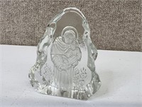 Jesus Holding Child Crystal Glass Paperweight