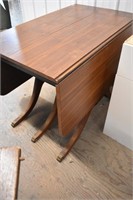 Wooden Drop Leaf Table with Claw Feet and 2 14"