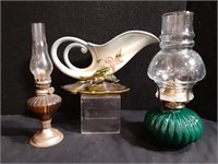 Oil Lamps & Hull Vase