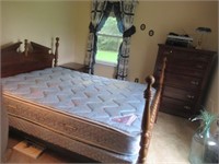 Wood bedroom set includes 52" x 38" dresser, bed,