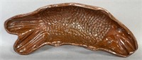 PA redware fish form food mold ca. 1880; PA