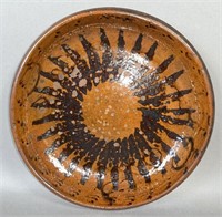PA manganese decorated redware dish ca. 1900; PA