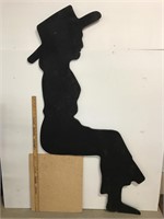 Sitting cowgirl silhouette