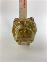 Bennington pottery bulldog coin bank