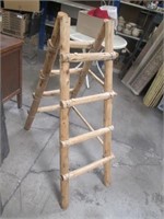 Rustic Wooden Log Blanket Ladder