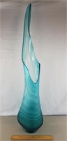 LE Smith Glass Nubby Butt Swung Vase 36 & 1/2"H