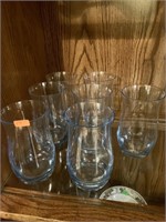 Set of 7 Blue Glass Cups (living room)