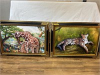 2pc Framed Art: Giraffes Jungle Book, Leopard