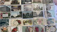 used vintage postcards and greeting cards some