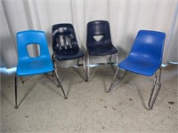 (4) Platic Steel Chairs