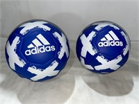 2) ADIDAS - SOCCER BALLS, SIZE 4 AND SIZE 3