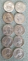 10 1964 Silver Quarters