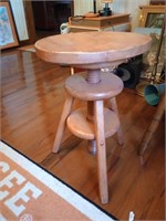 Adjustable stool wooden stool with natural finish,