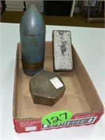 Artillery Shell, Brass & Iron Pieces