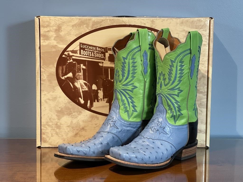 Great Colorful Lucchese Ostrich Accent Boots