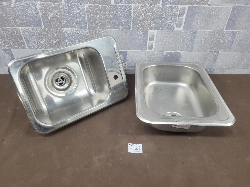 2 Small stainless steal sinks