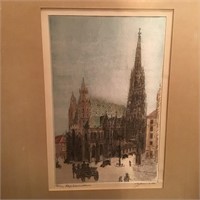 FRAMED GERMAN SKETCH PRINT