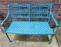 Painted Wrought Iron Bench