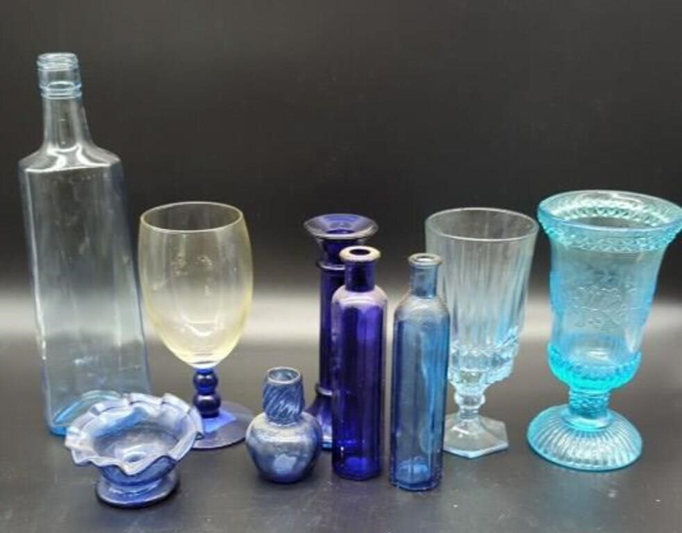 Blue Glass & Blue Ball Jars