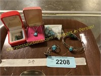 Assorted turquoise jewelry
