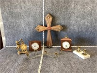 Old Clock, Decor, and Candleholder Bundle