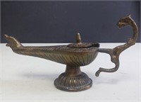 Solid Cast Brass Aladdin Oil Lamp/Dragon Handle