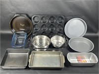 Assortment of Kitchenware and Pyrex Containers