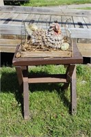 Hen In Cage/ Outdoor Stool