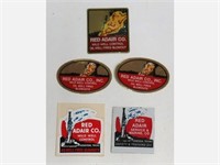 Five (5) Red Adair Stickers, Vintage