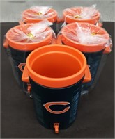 Lot of 5 Chicago Bears Mini Water Jug Cups