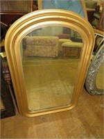 GOLD DOME SHAPED TOP WALL MIRROR