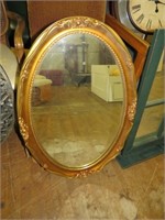 GOLD ORNATE OVAL FRAMED WALL MIRROR
