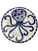 Vietri Costiera Blue Octopus Large Oval Plate/Bowl