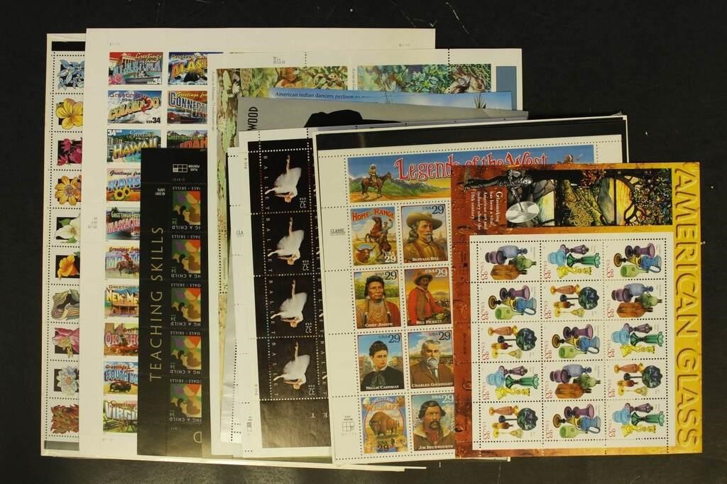 US Stamps FACE VALUE $250+ Sheets & Panes Mint NH