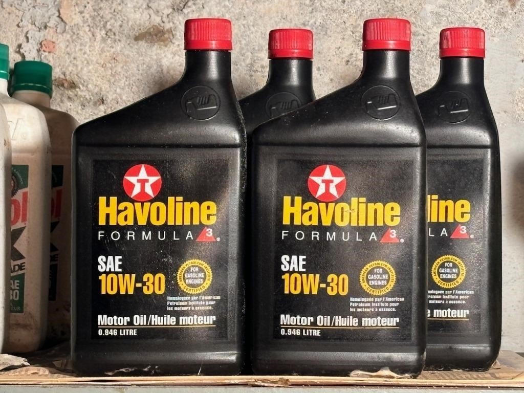Four Bottles Havoline 10W-30 Motor Oil