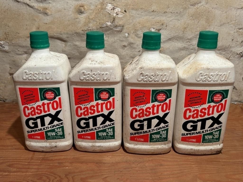 Four Bottles Castrol 10W-30 Motor Oil