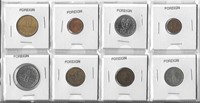 LOT OF 8 FOREIGN COINS
