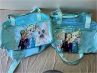 Set of 2 Frozen Girls Blue Overnight Bags