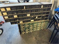 (2) large tool storage bins full of parts