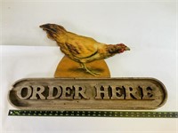 Wooden ORDER HERE sign