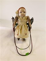 Vintage early 1900’s automaton jump roping doll