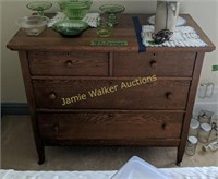 Antique Oak Dresser. Items On Top Not Included.