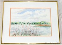 Bertha Kirby  River Landscape Watercolour Painting