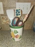 Fruit themed cannister with spatulas and more